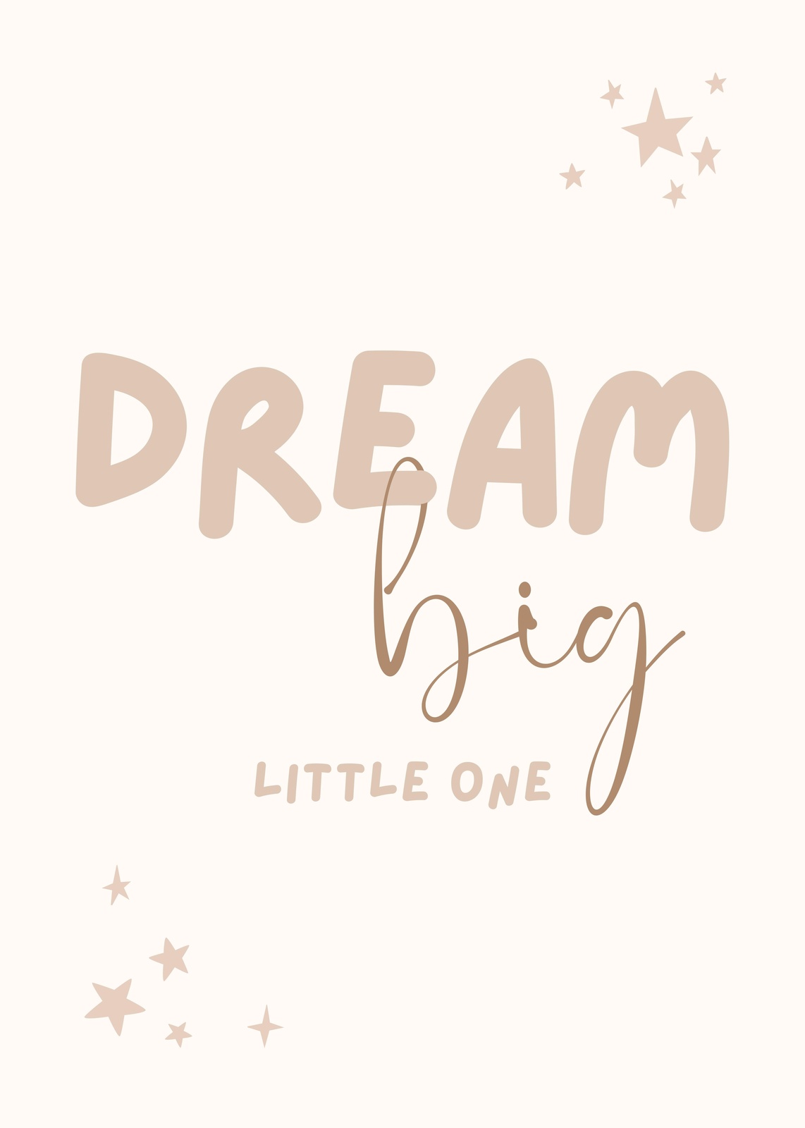 Dream Big Little One Boho Stars Wall Art