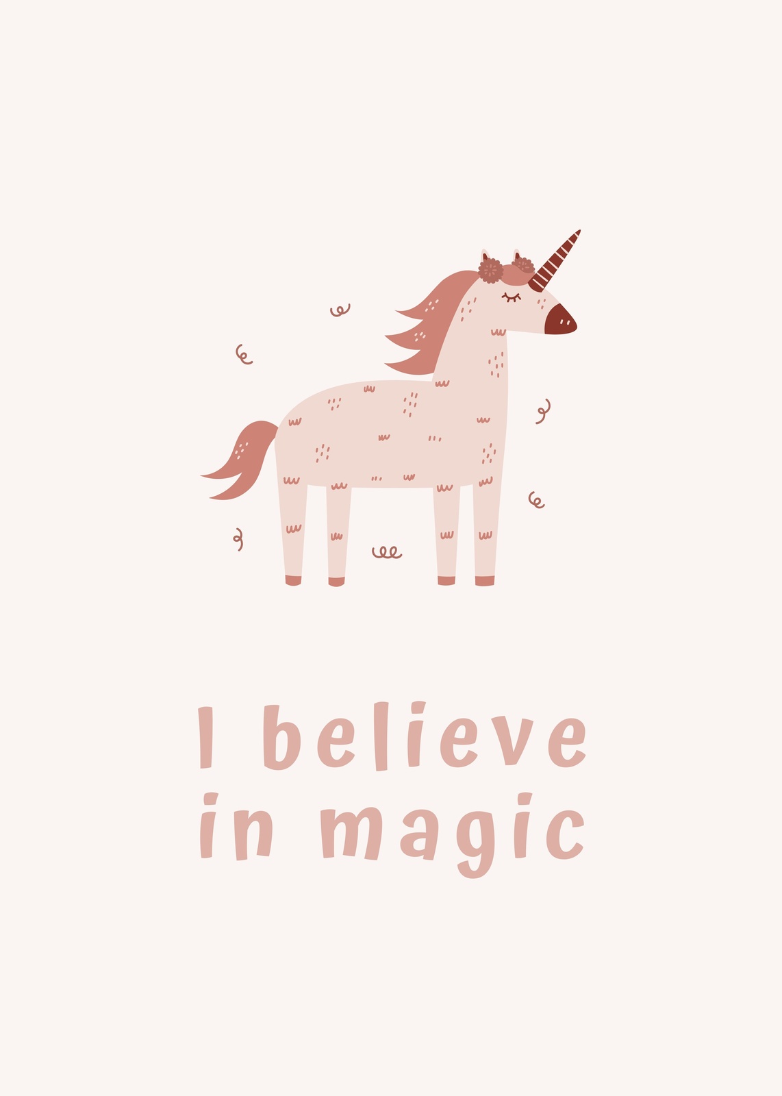 Magical Unicorn "I Believe in Magic" Wall Art