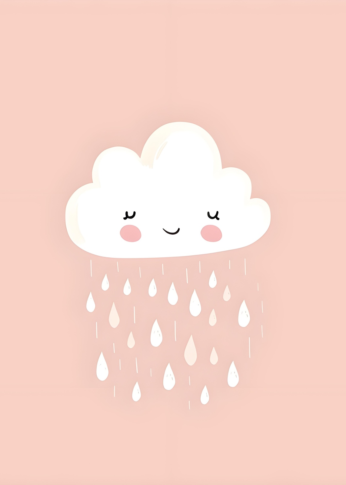 Cute Rainy Cloud Kawaii Wall Art