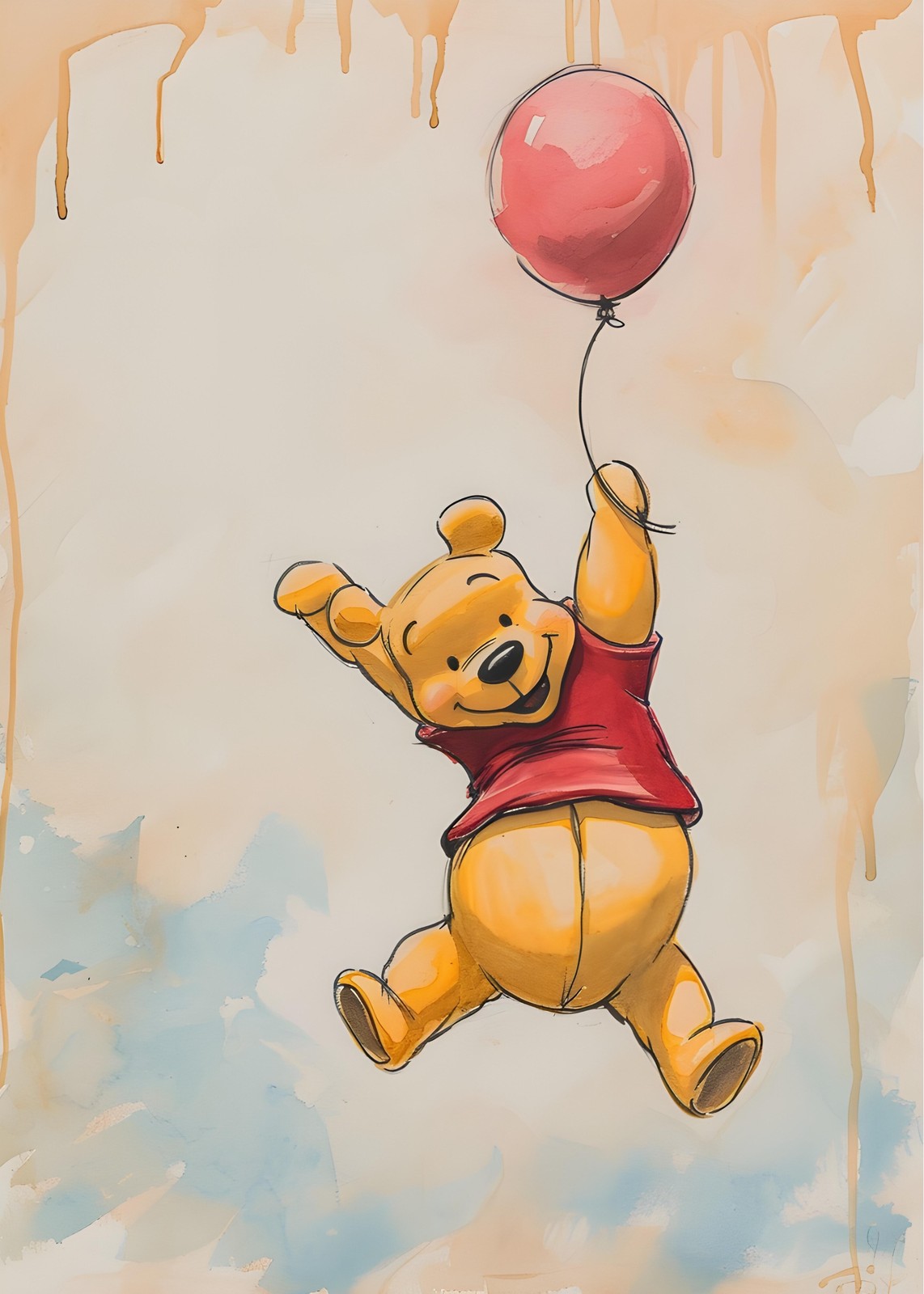 Whimsical Pooh & Balloon Wall Art