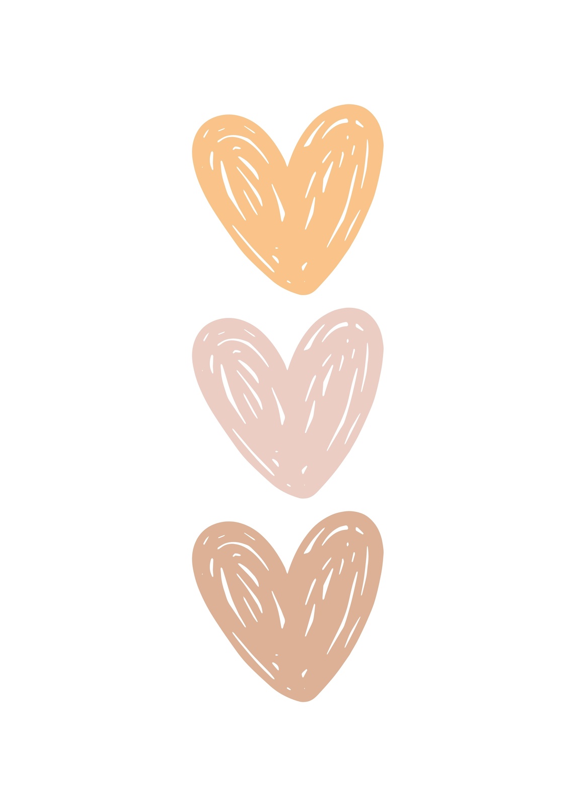 Boho Abstract Hearts Wall Art Wall Art