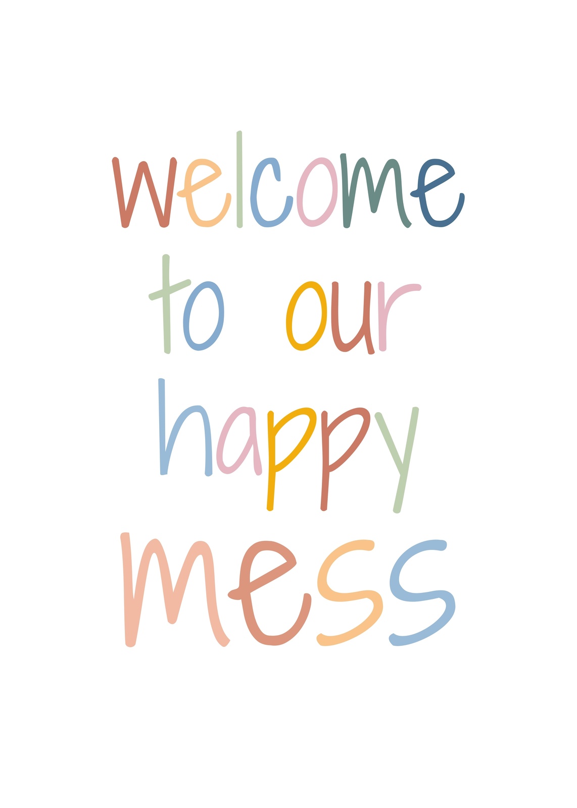 Happy Mess Boho Quote Wall Art
