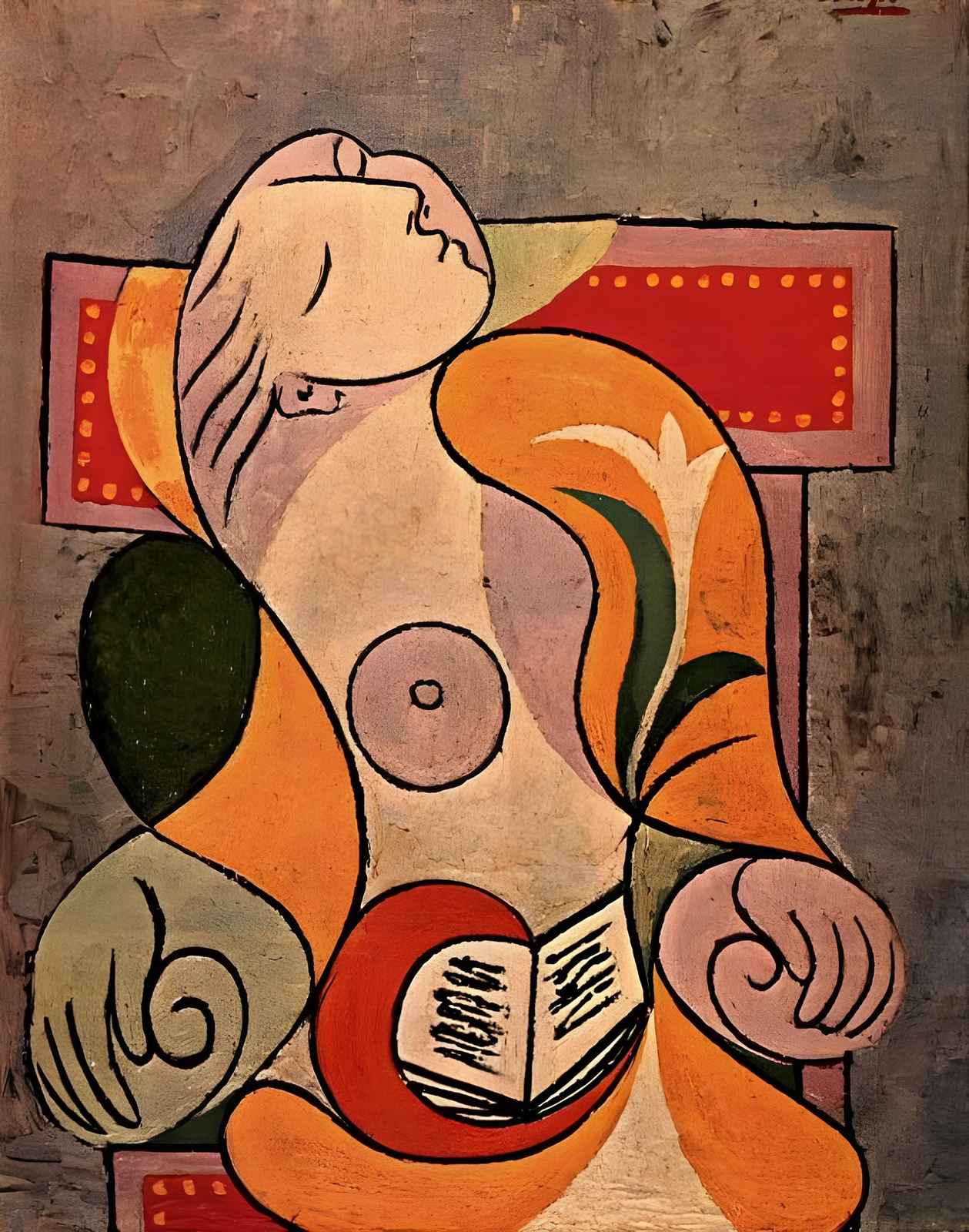 Picasso Inspired Woman Reading Wall Art