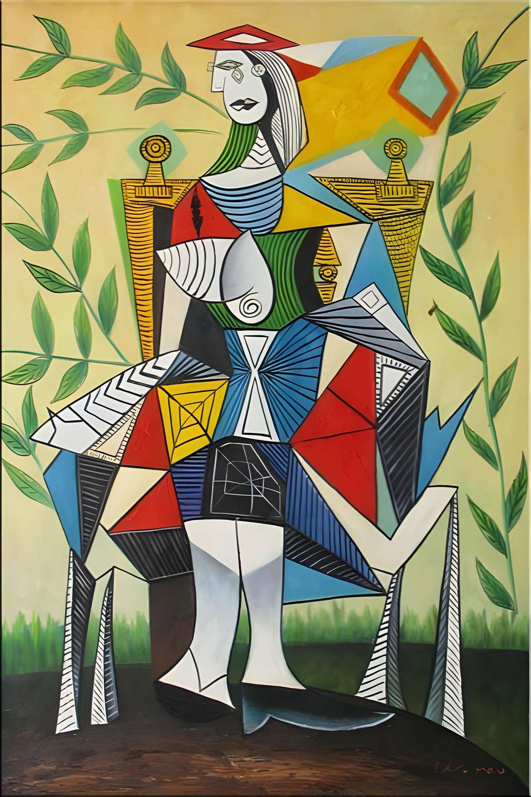 Cubist Woman Abstract Art Wall Art