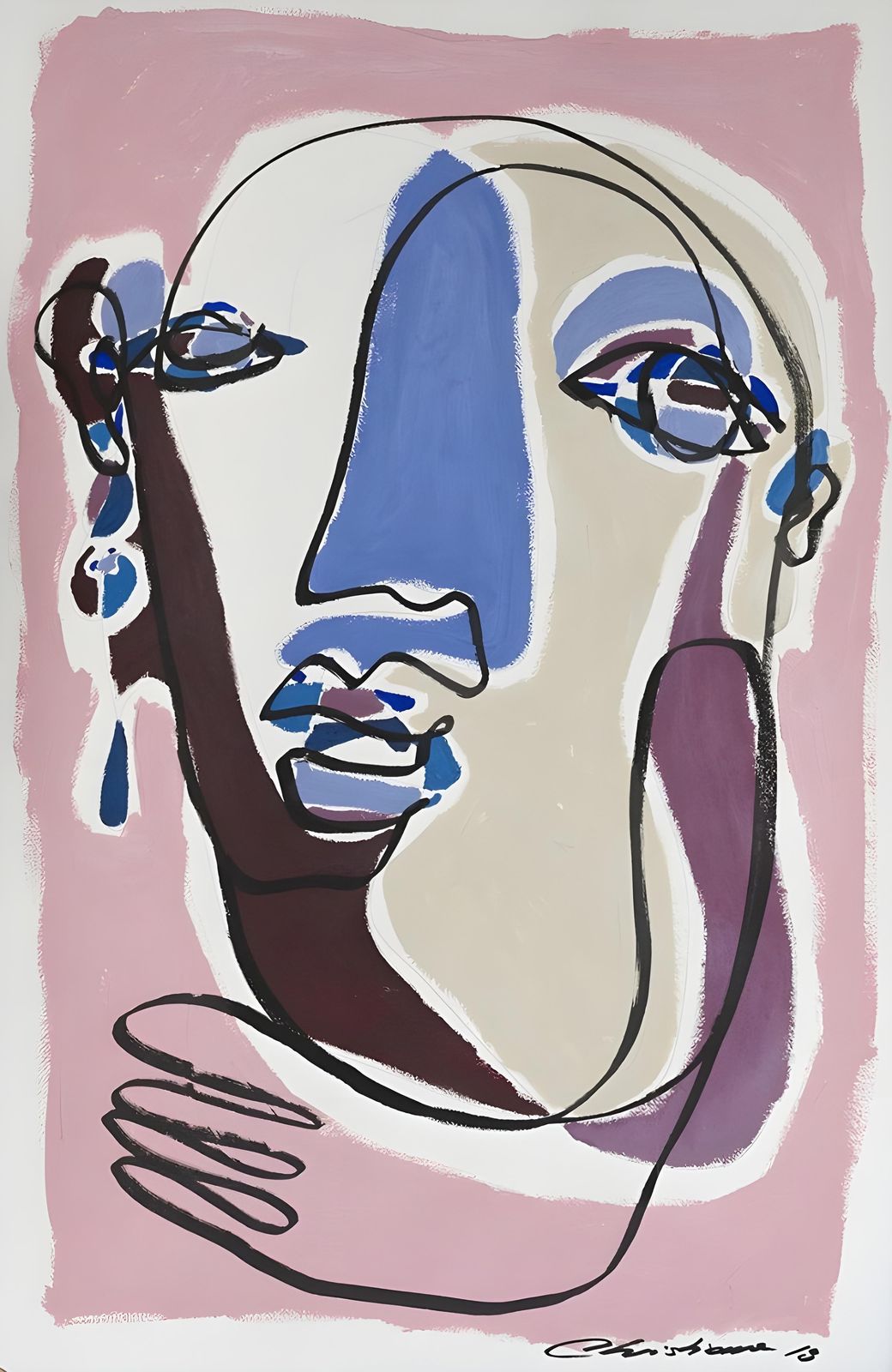 Abstract Face Minimalist Boho Wall Art