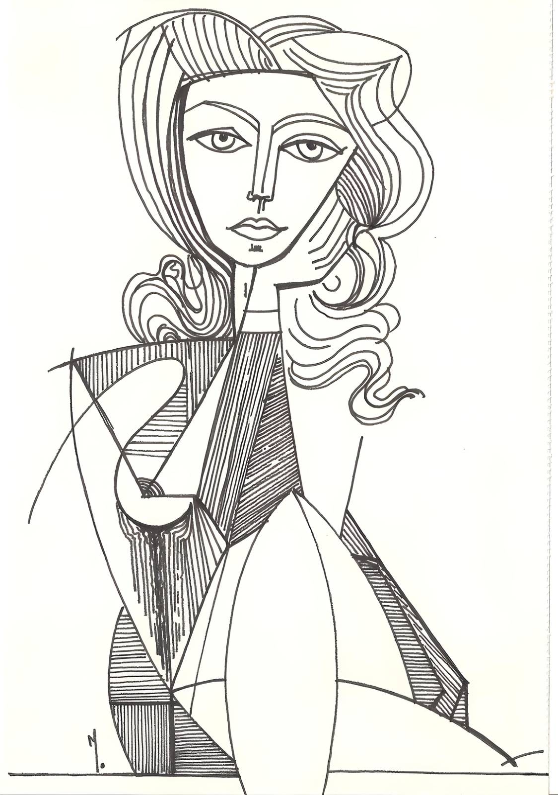 Abstract Woman Portrait Wall Art