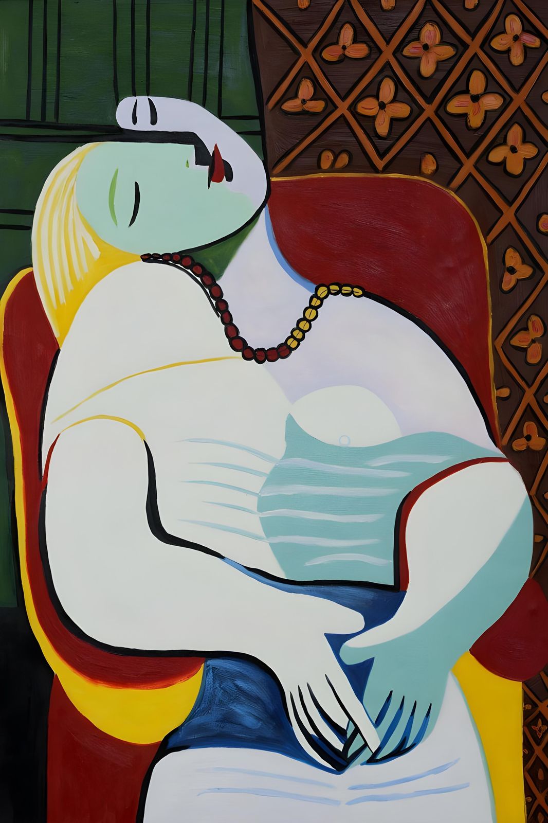Picasso Inspired Woman Sleeping Wall Art Art