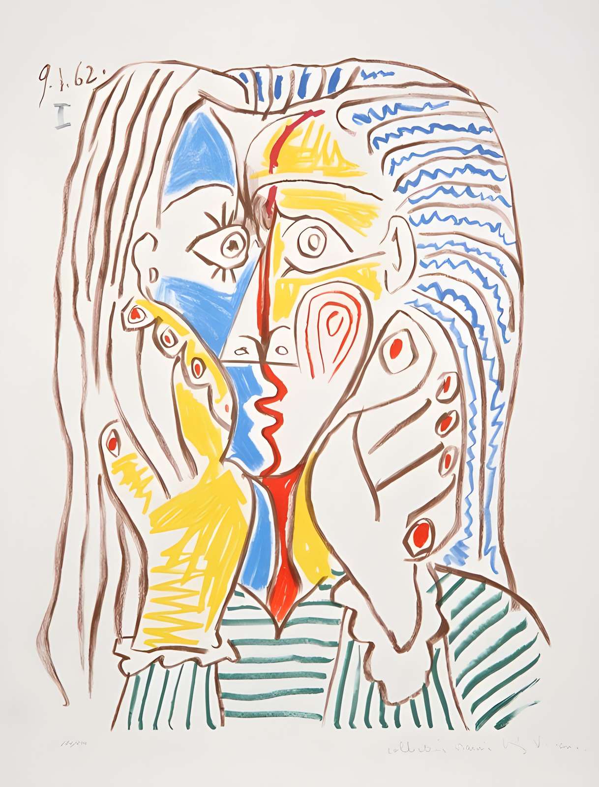 Vibrant Picasso-Inspired Portrait Wall Art