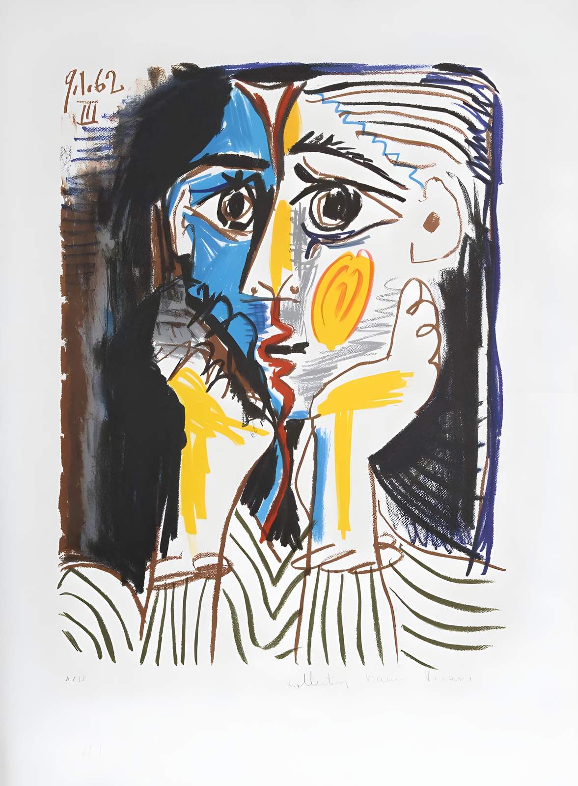 Vibrant Picasso-Inspired Portrait Wall Art