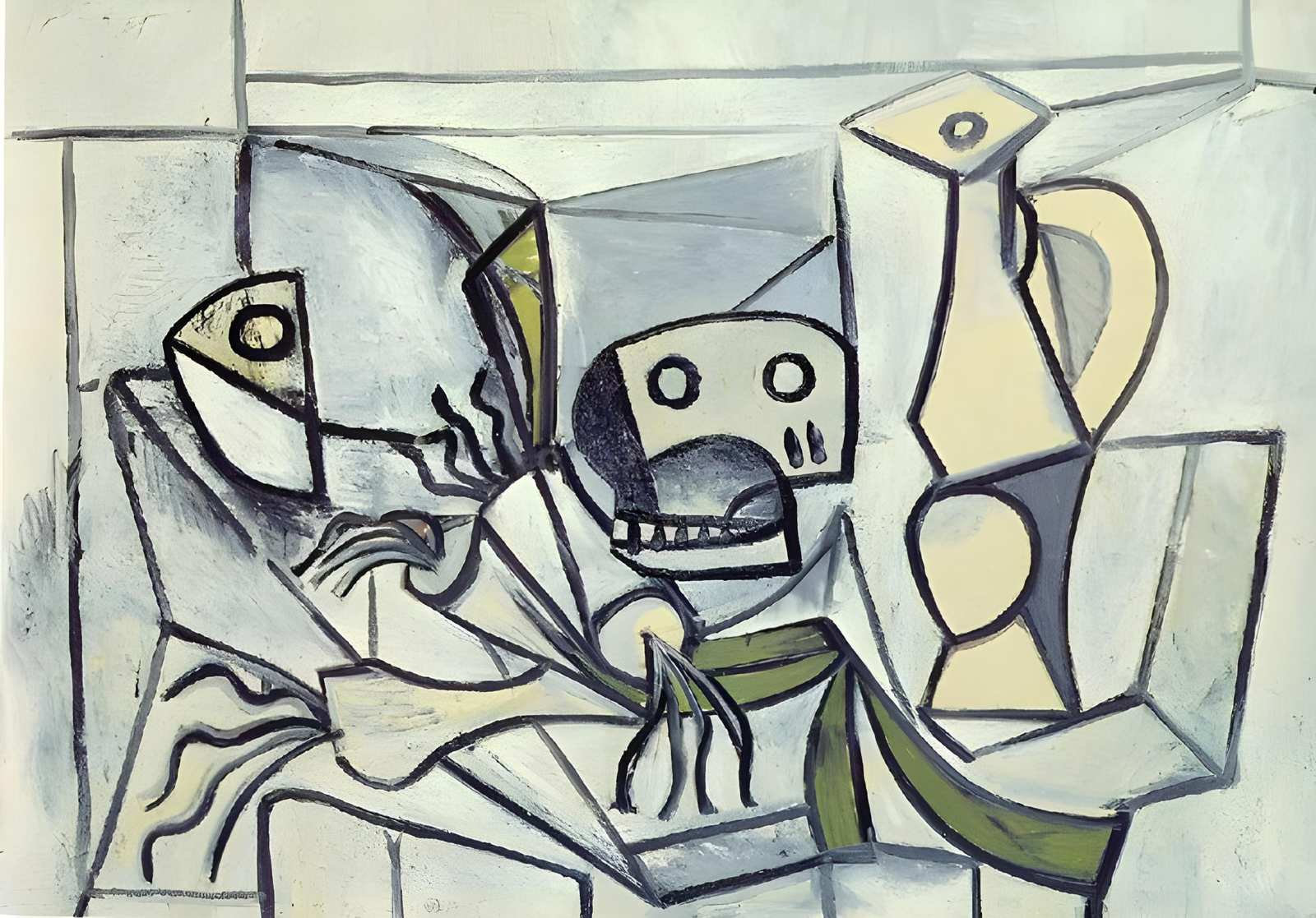 Cubist Still Life Skull Wall Art