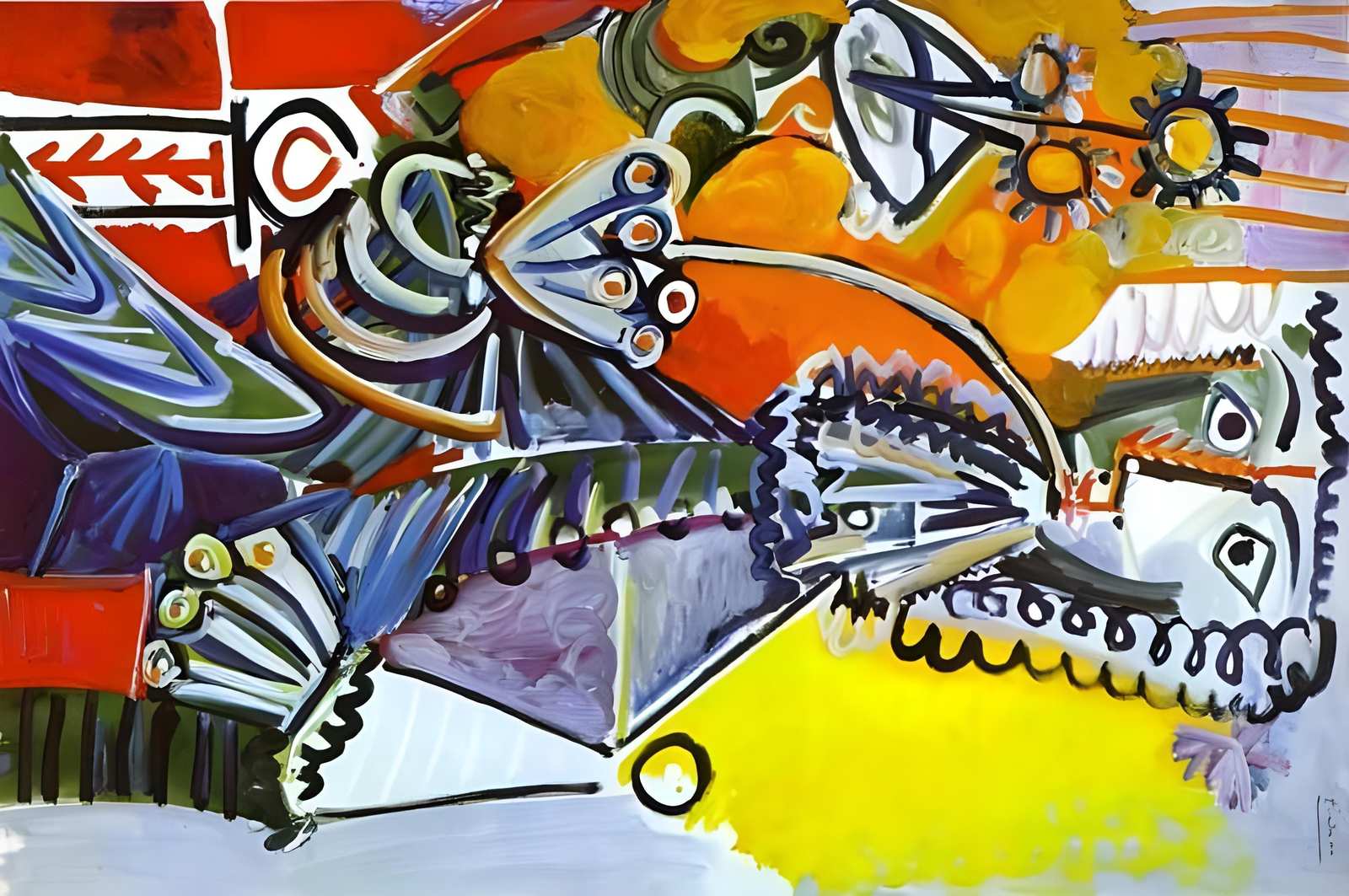 Abstract Expressionist Bold Color Burst Wall Art