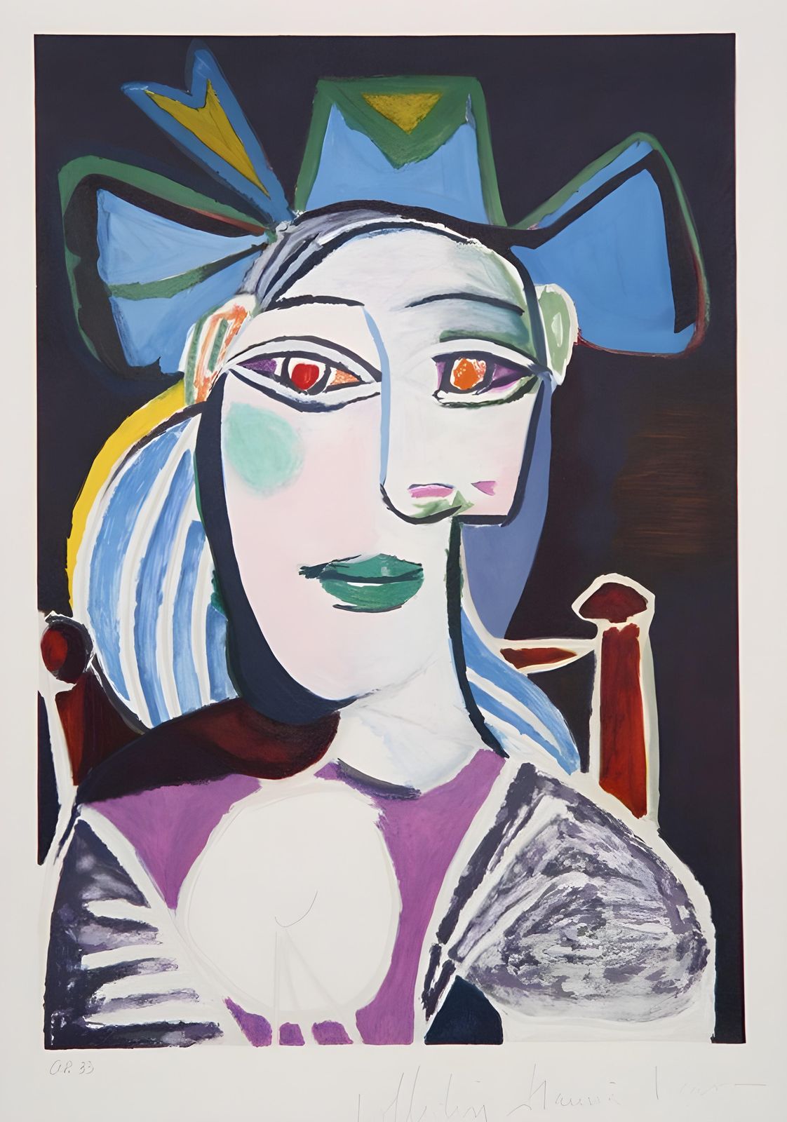 Vibrant Cubist Portrait Wall Art