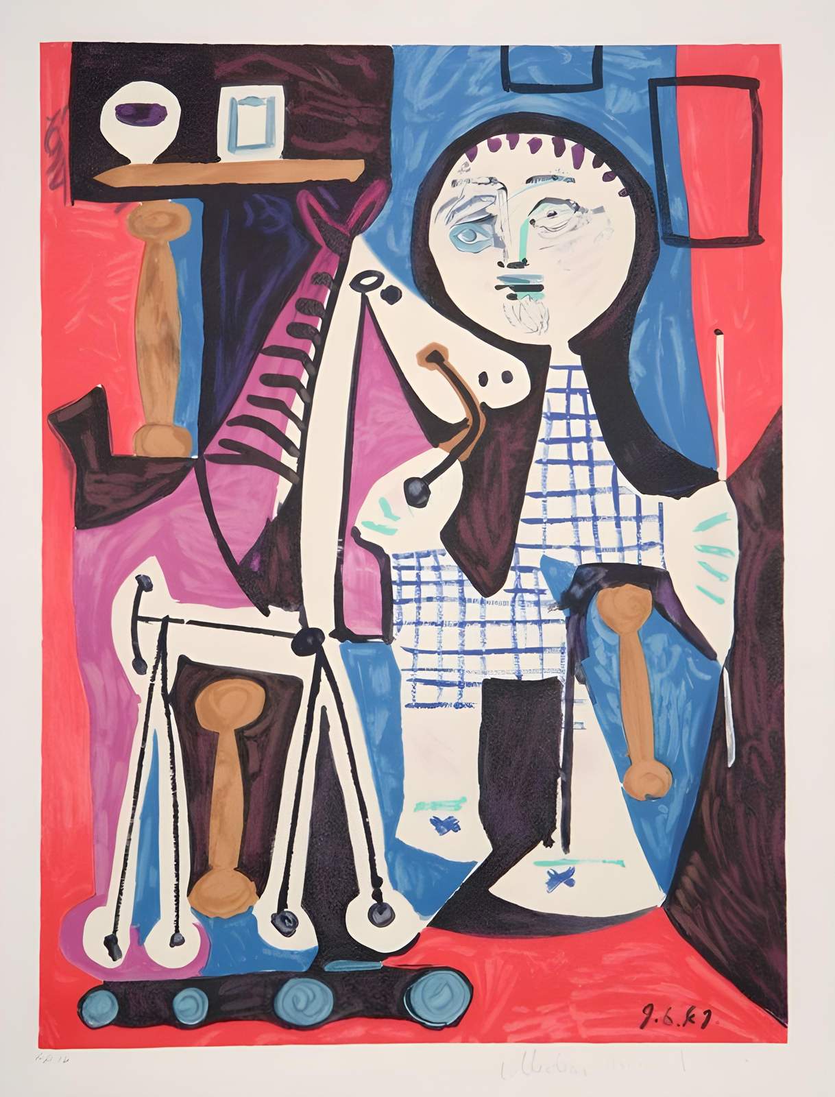 Vibrant Cubist Figure Wall Art