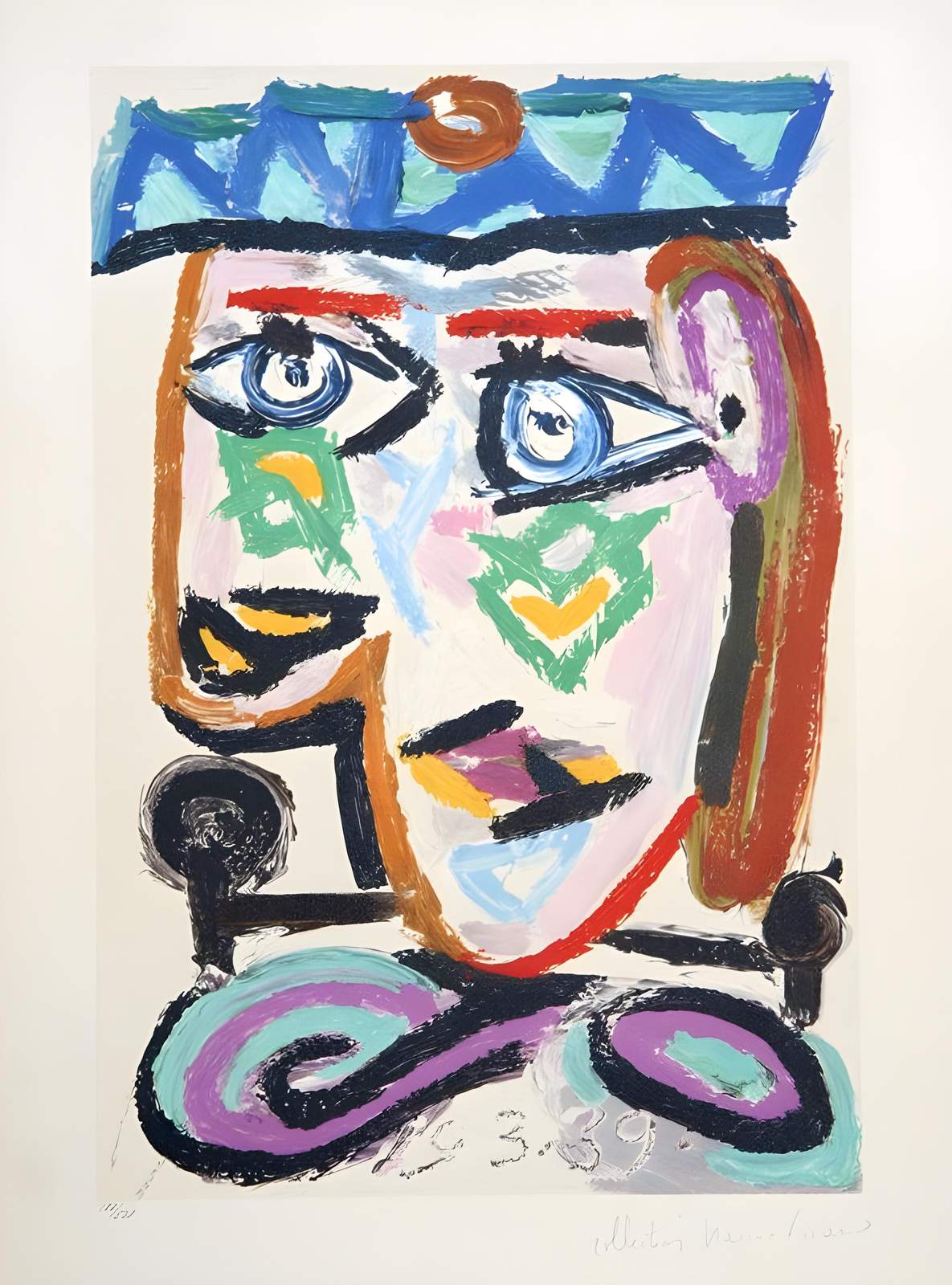 Abstract Portrait Bold Colors Wall Art
