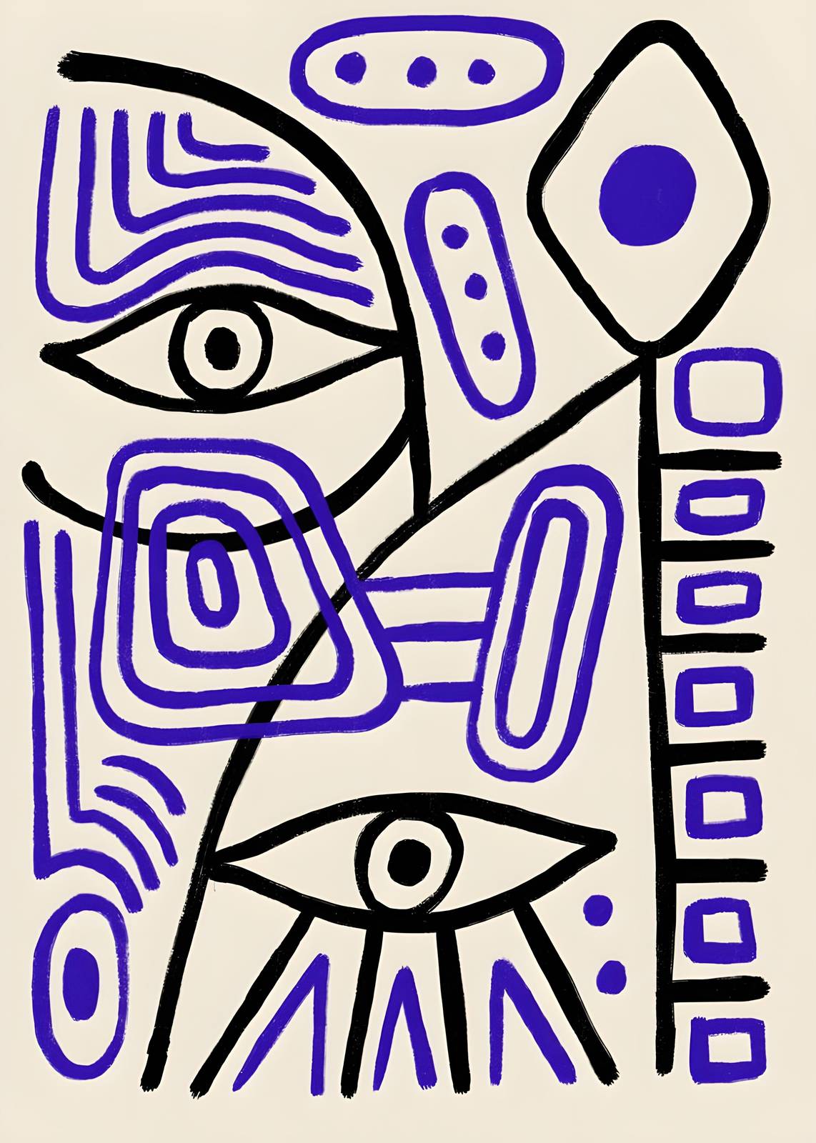 Bold Abstract Eyes & Shapes Wall Art