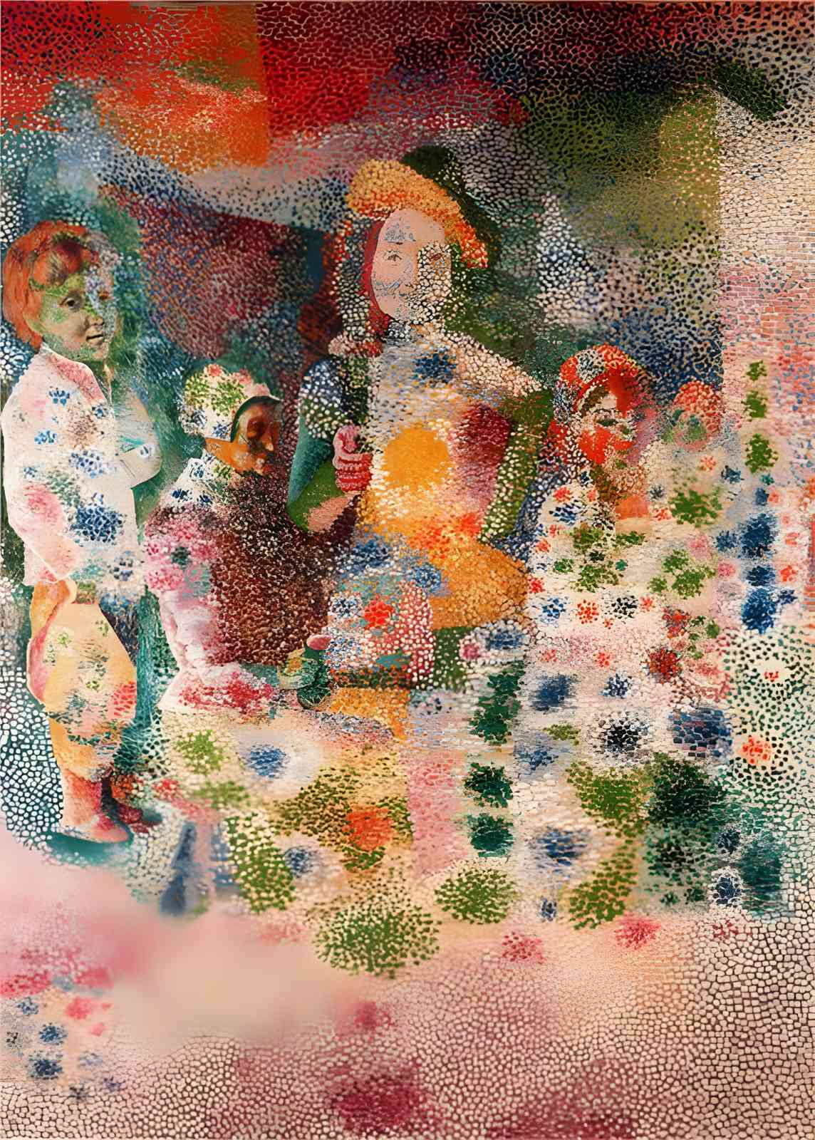 Vibrant Figures Impressionistic Wall Art