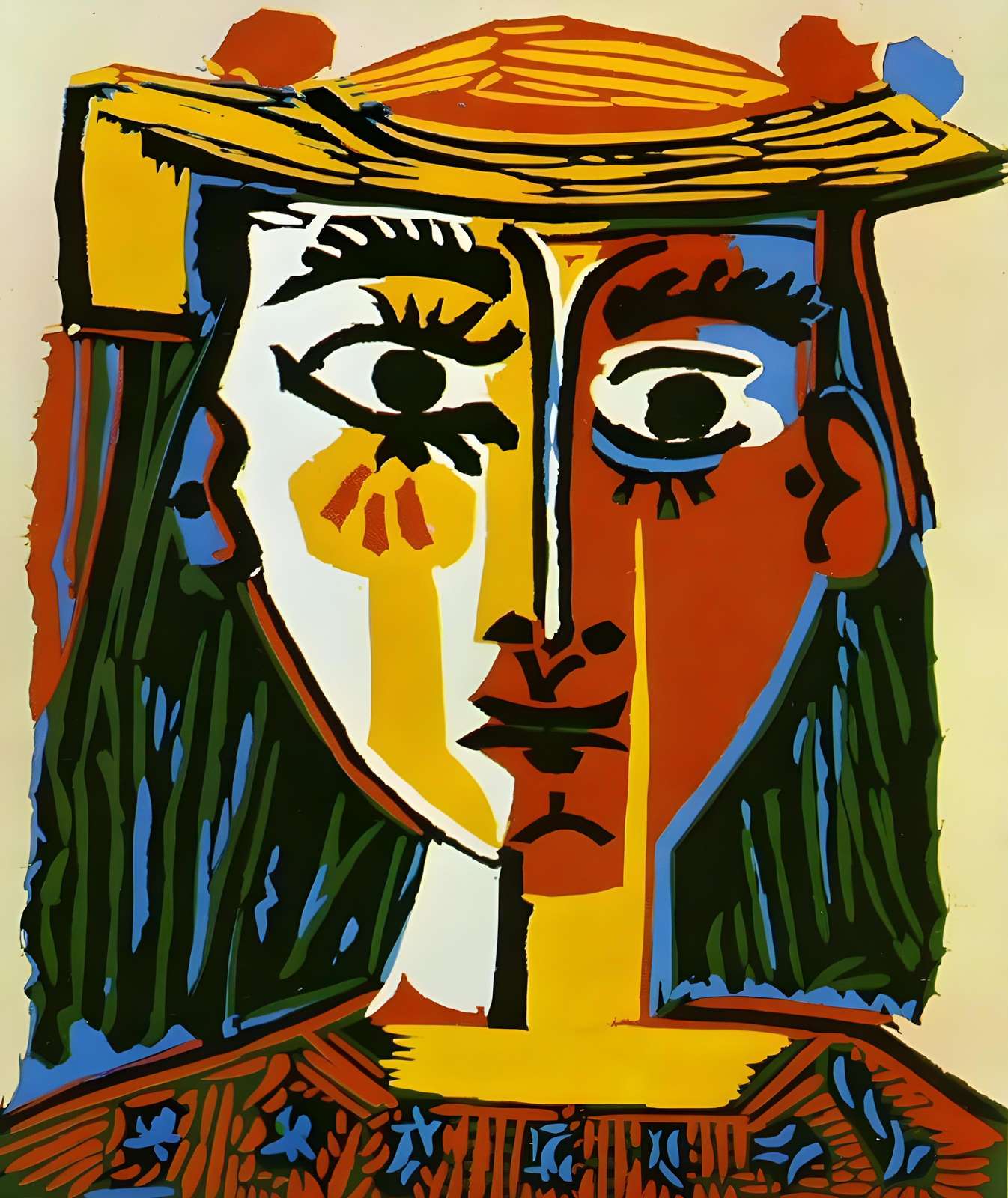 Vibrant Picasso Portrait Wall Art