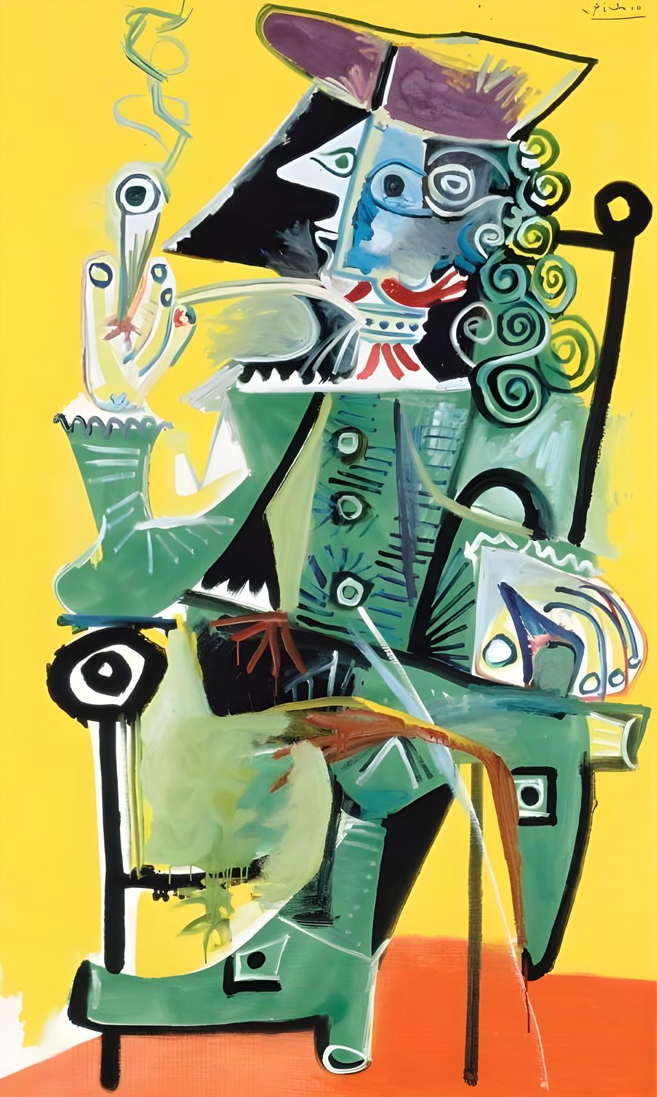 Vibrant Cubist Portrait Picasso Wall Art