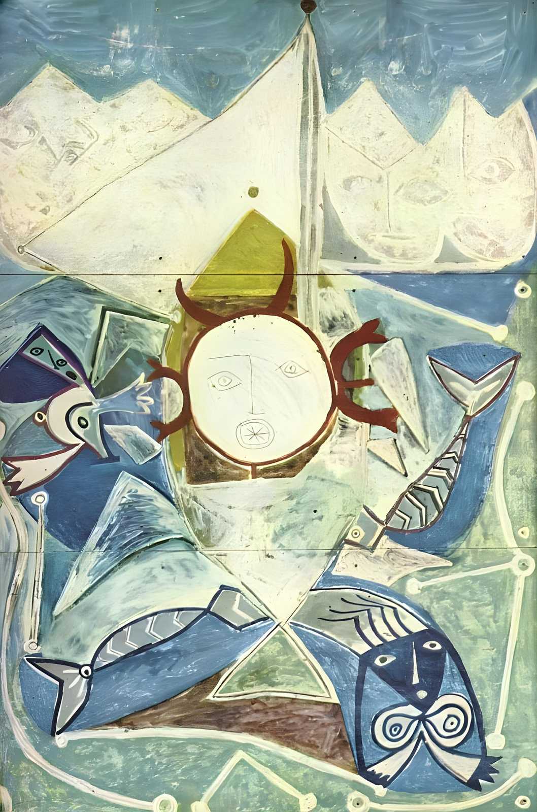 Abstract Sea Creatures & Faces Wall Art