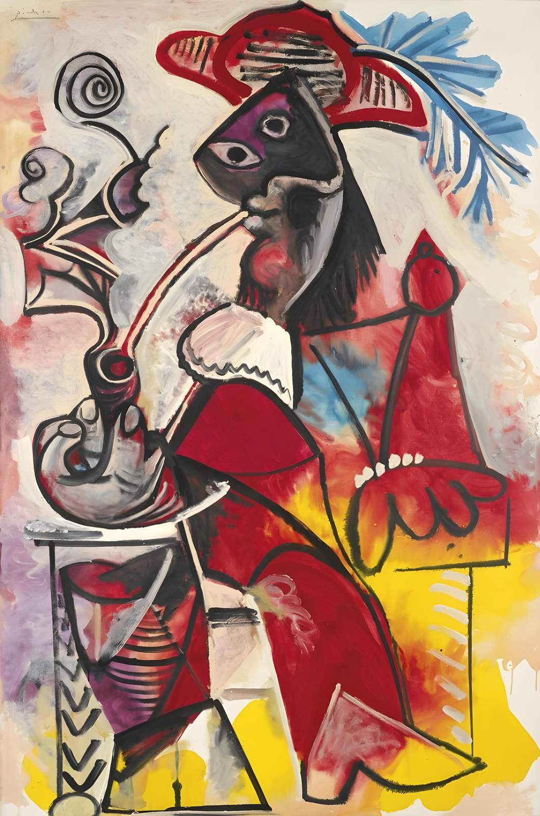 Cubist Smoker Portrait Wall Art