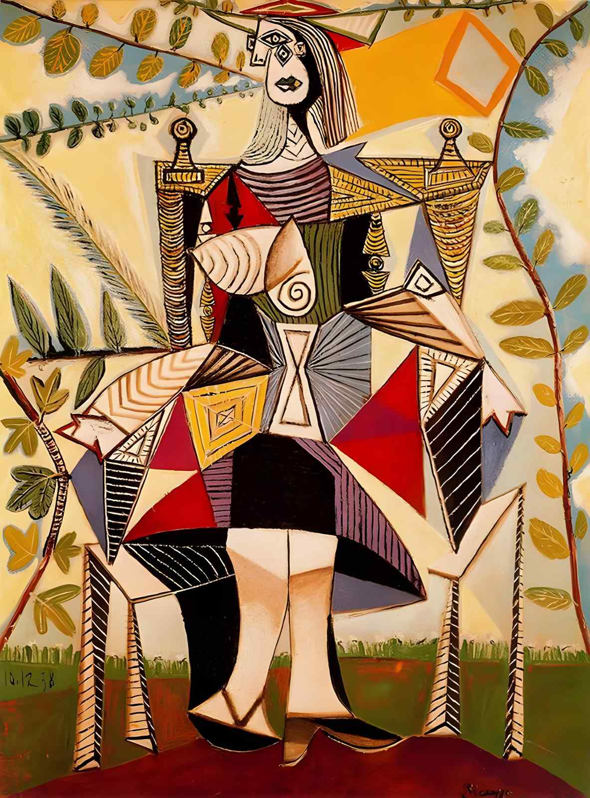 Cubist Portrait "Woman Sitting" Wall Art