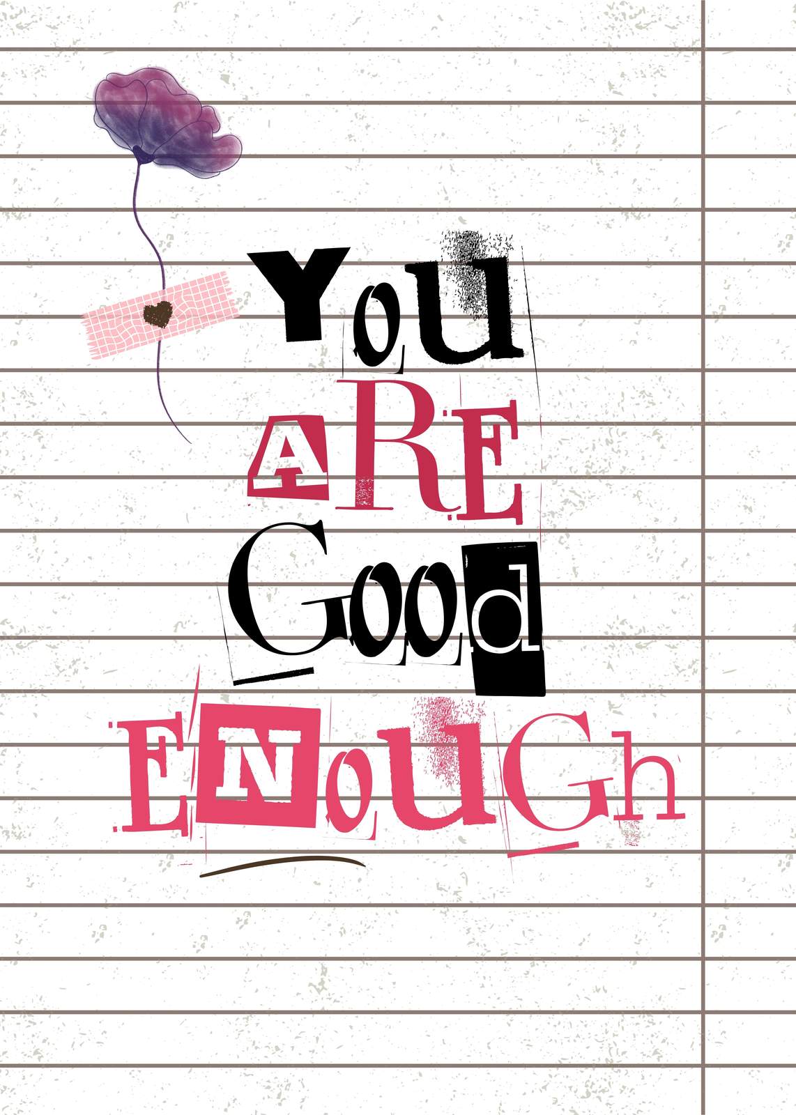 You Are Good Enough Typography Wall Art