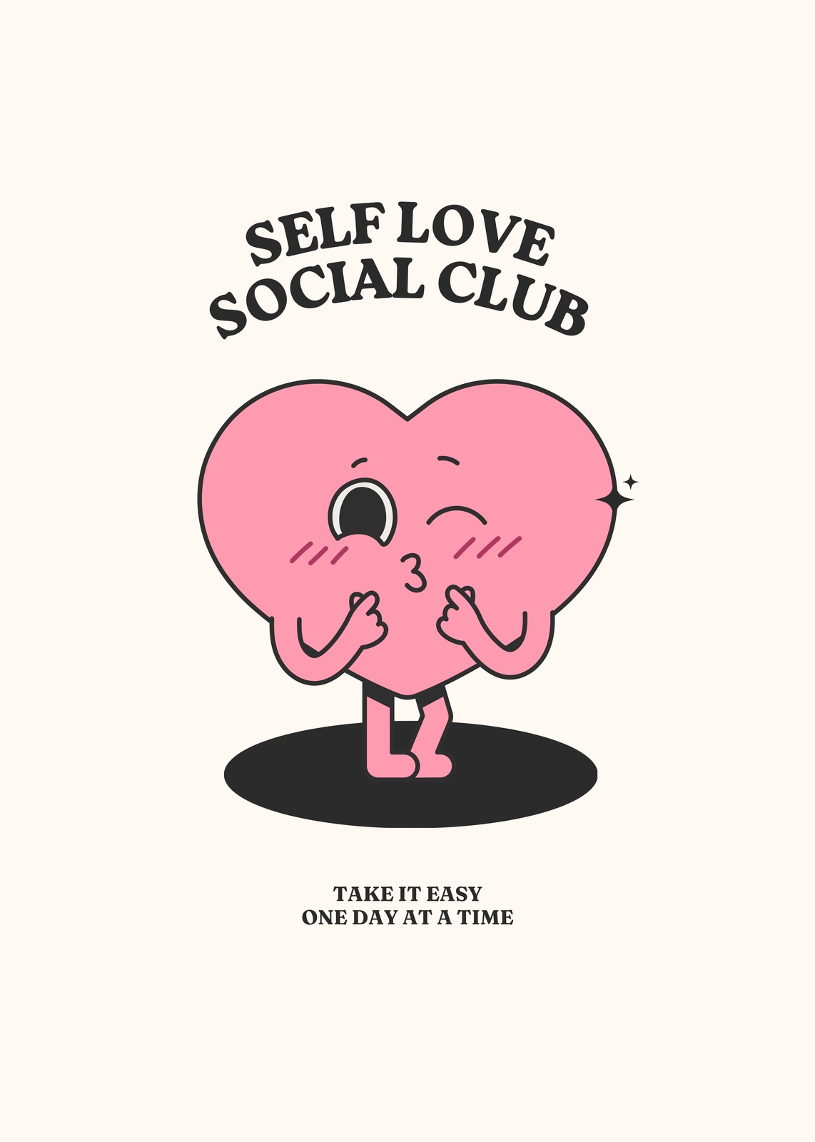 Retro Self Love Heart Wall Art