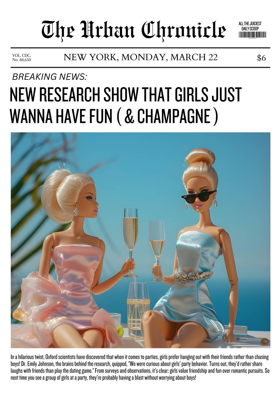 Barbie Fun & Champagne "The Urban Chronicle" Wall Art