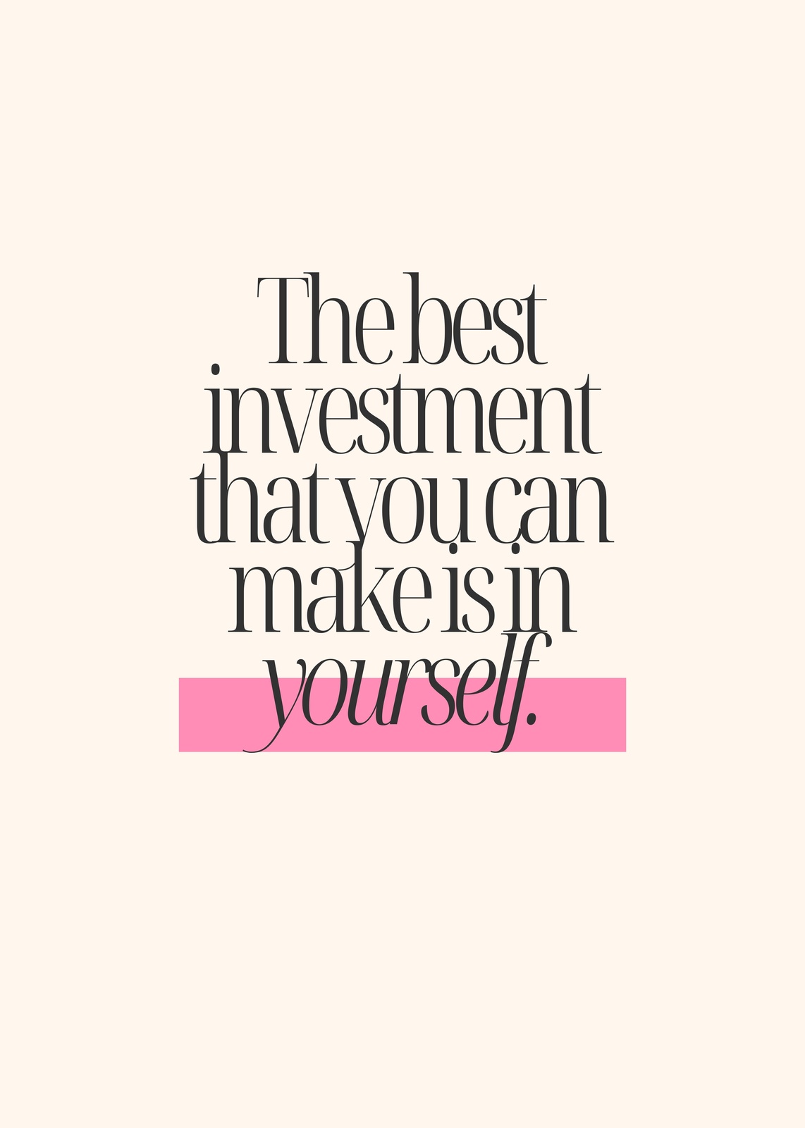 Self-Investment Typography Wall Art
