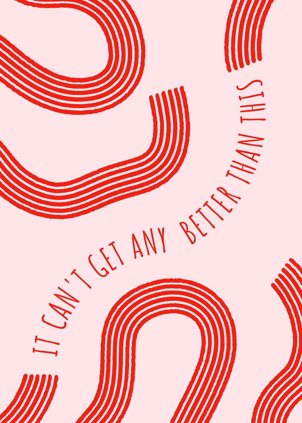 Abstract Red Curve Quote Wall Art