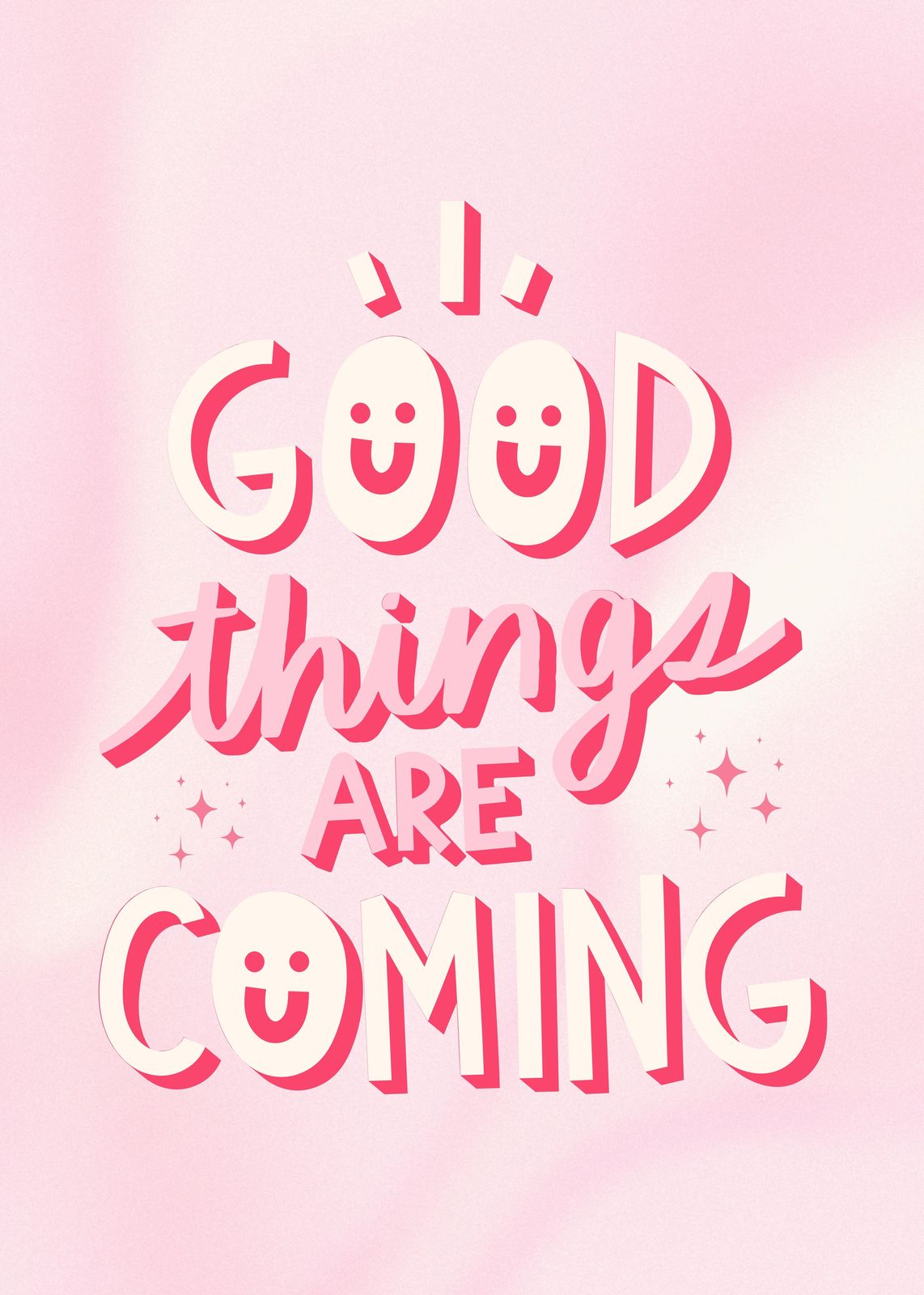 Good Things Are Coming Retro Smile Wall Art