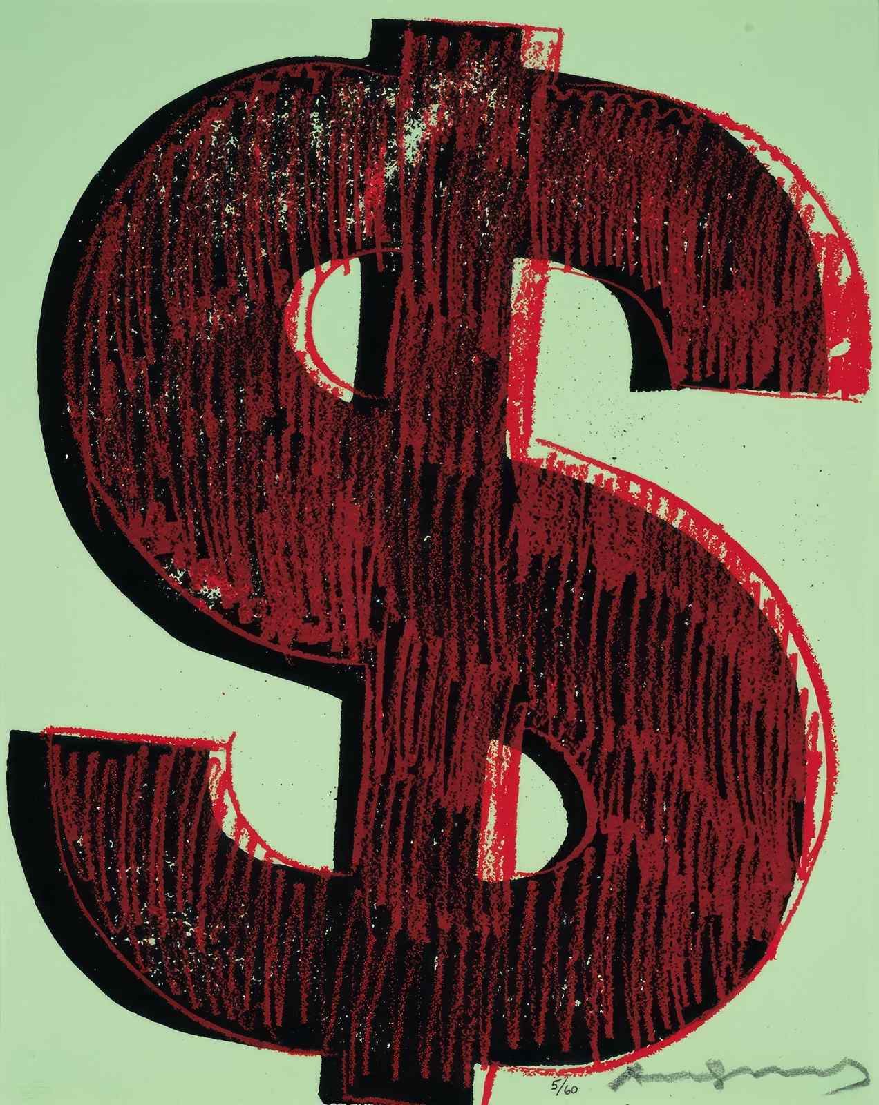 Bold Red Dollar Sign Wall Art