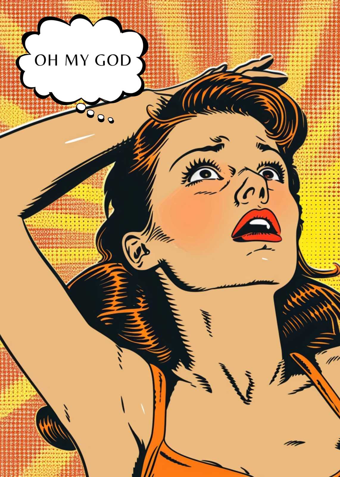 Retro Pop Art Woman "Oh My God" Wall Art