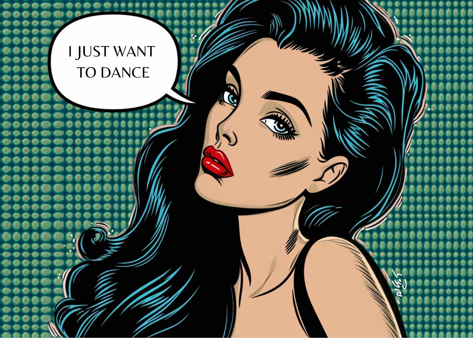 Retro Pop Art 'Dance' Woman Wall Art