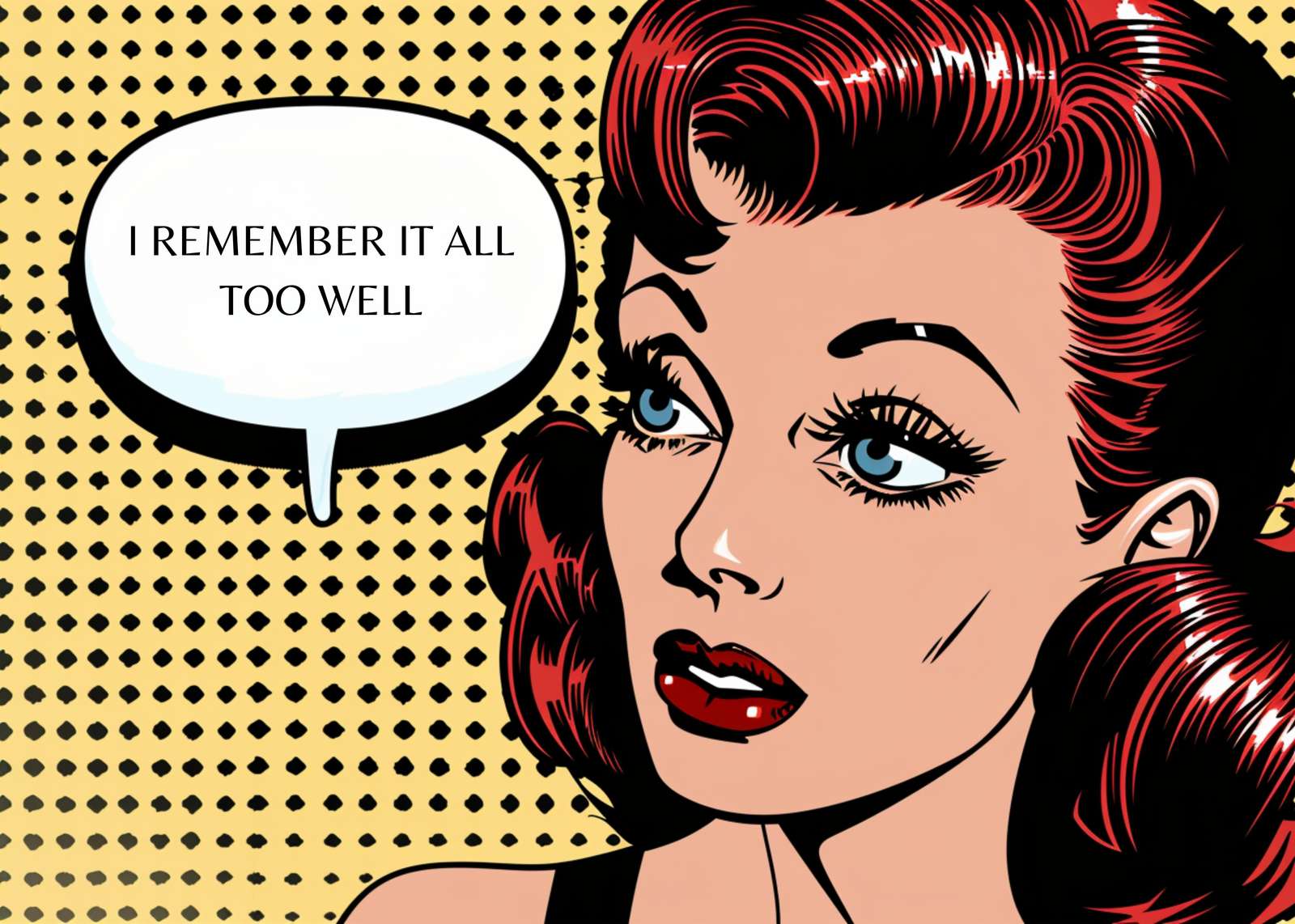 Retro Pop Art Woman "Too Well" Wall Art