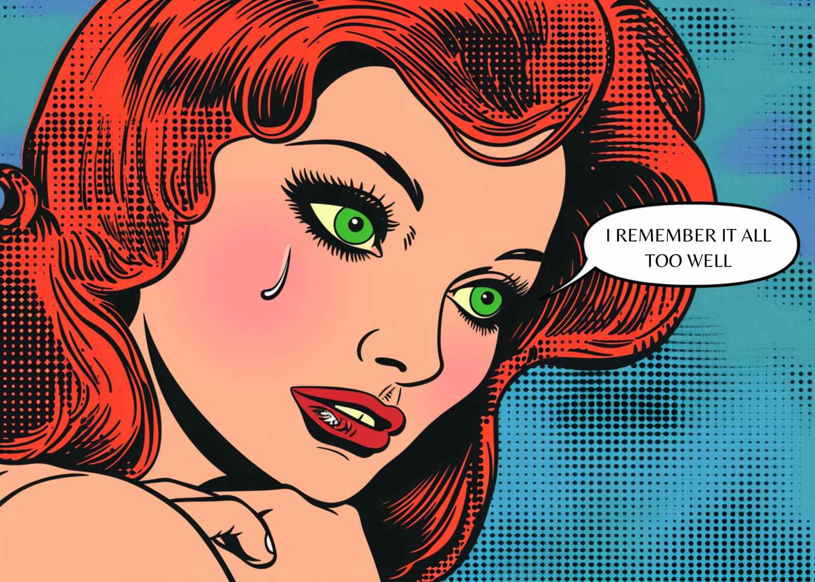 Retro Pop Art Sad Girl Wall Art