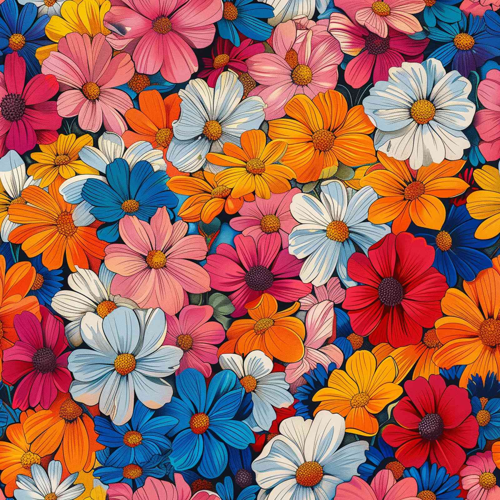 Vibrant Floral Burst Wall Art