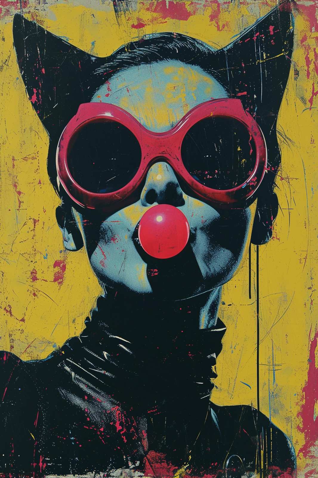 Pop Art Catwoman Bubblegum Wall Art