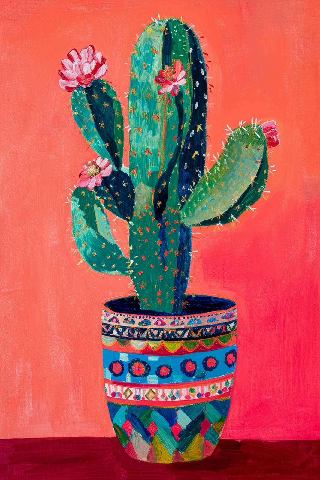Boho Cactus Fiesta Wall Art