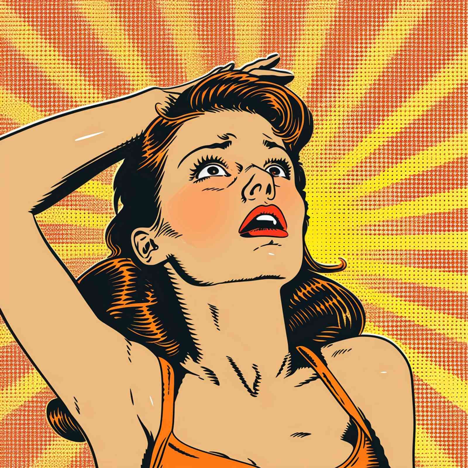 Vintage Pop Art Woman's Surprise Wall Art