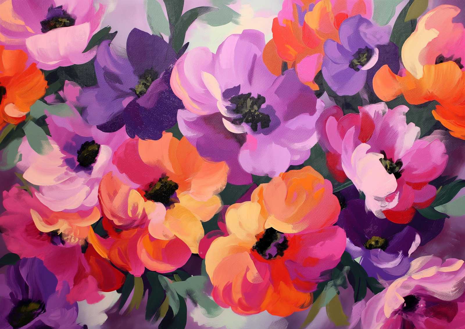 Vibrant Floral Burst Wall Art