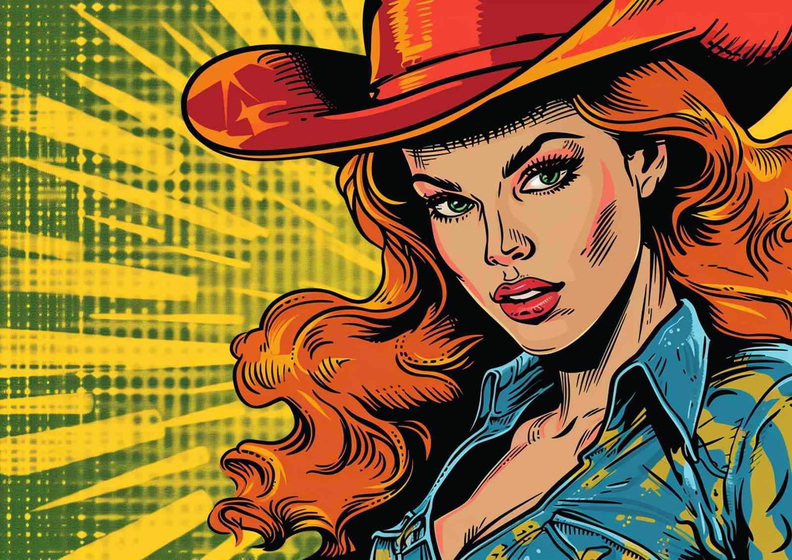 Retro Cowgirl Pop Art Wall Art