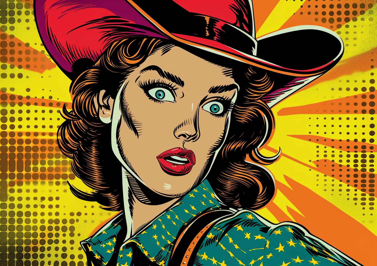 Pop Art Cowgirl Surprise Wall Art