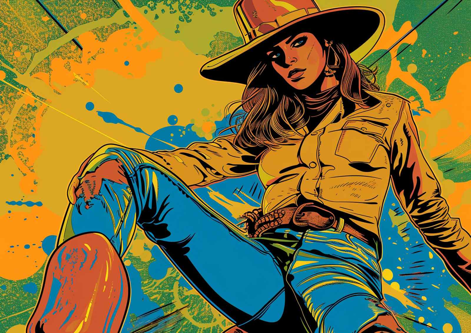 Bold Cowgirl Pop Art Wall Art