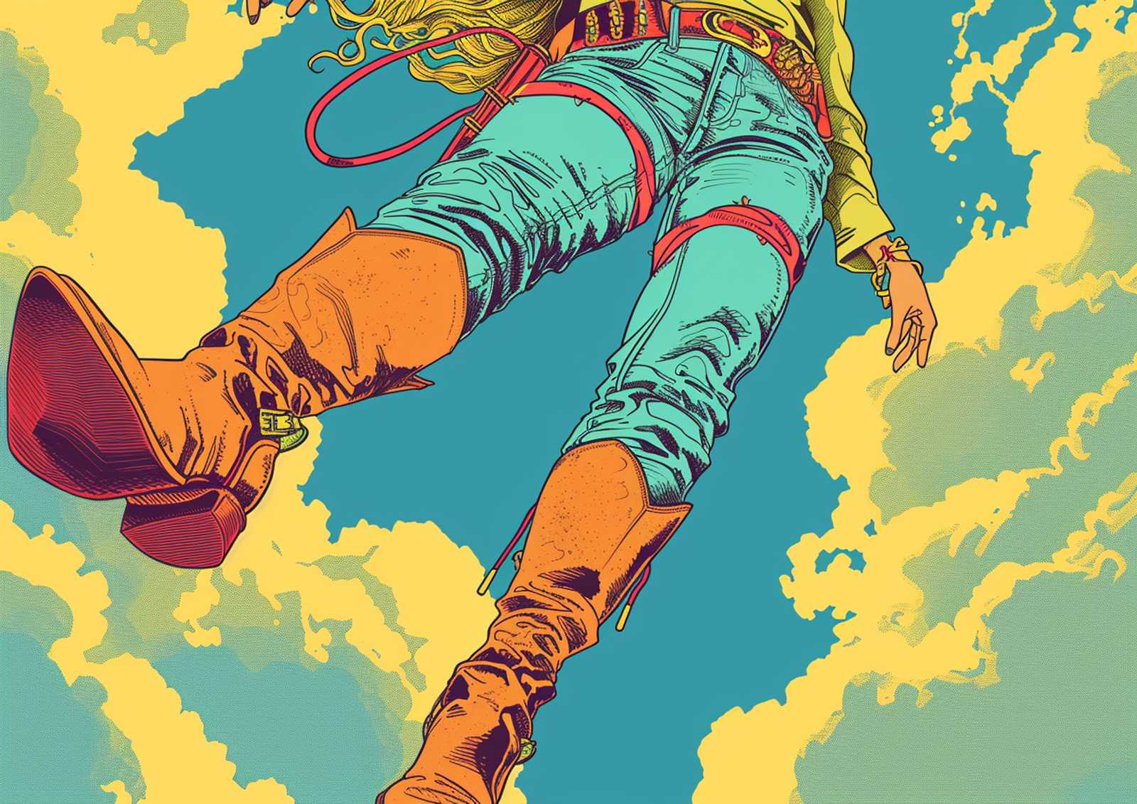 Retro Western Sky Rider Wall Art