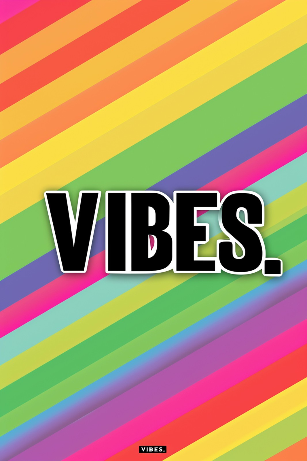 Vibes Rainbow Diagonal Line Art Wall Art