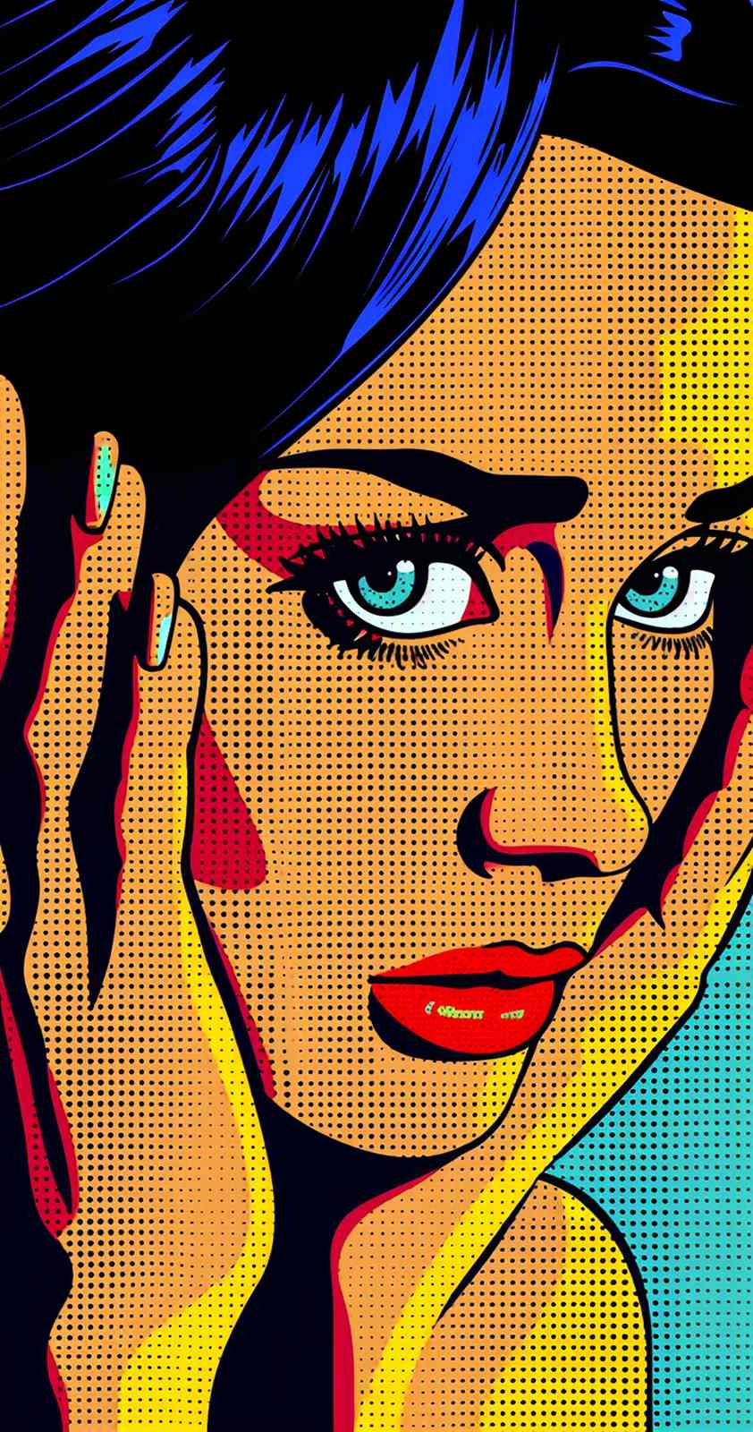 Vibrant Pop Art Woman Wall Art