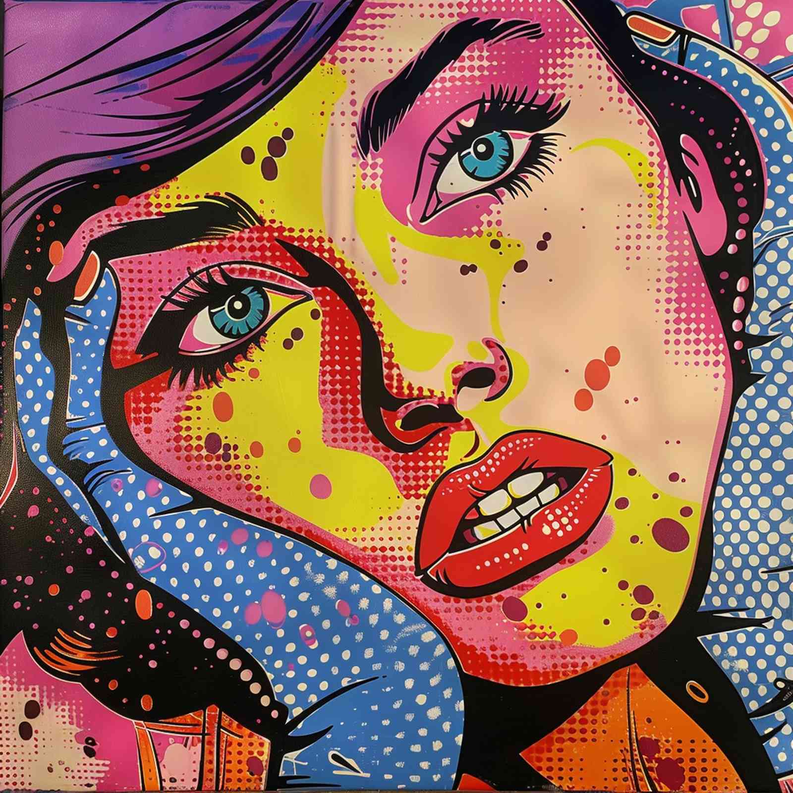 Vibrant Pop Art Woman Wall Art