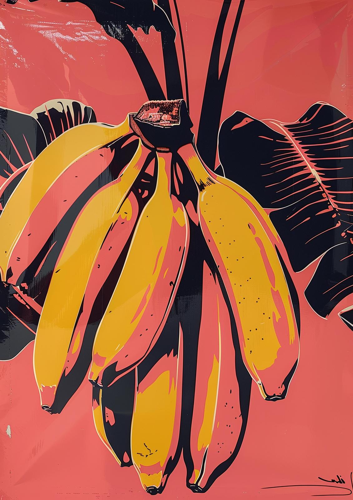 Vibrant Tropical Banana Bunch Wall Art