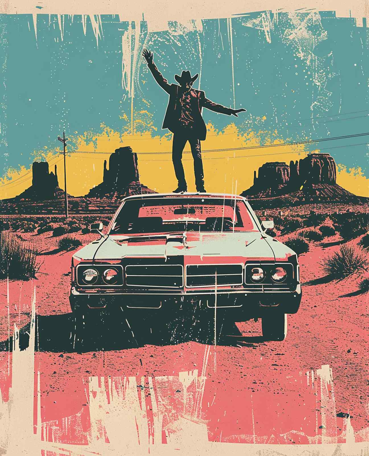 Desert Cowboy Freedom Wall Art